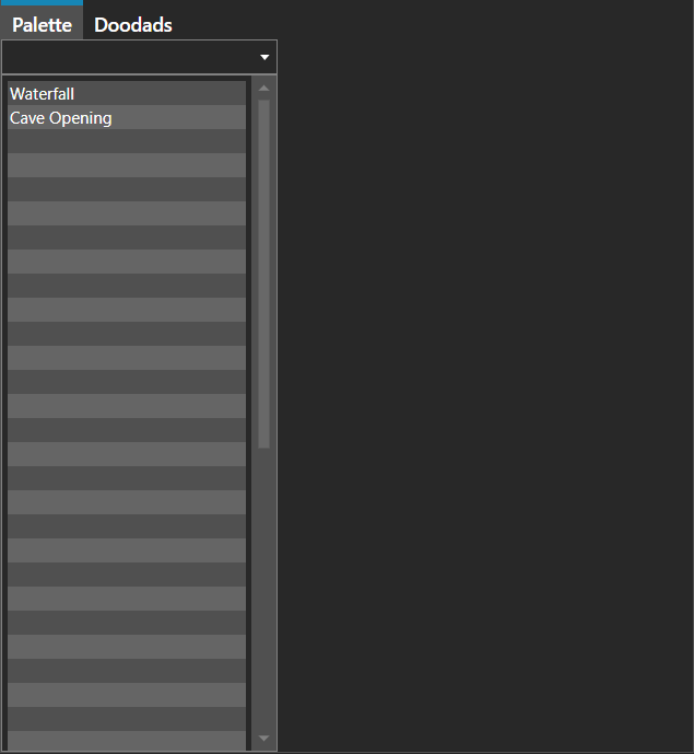The Tools pane in doodad mode, showing the Palette and Doodads tabs