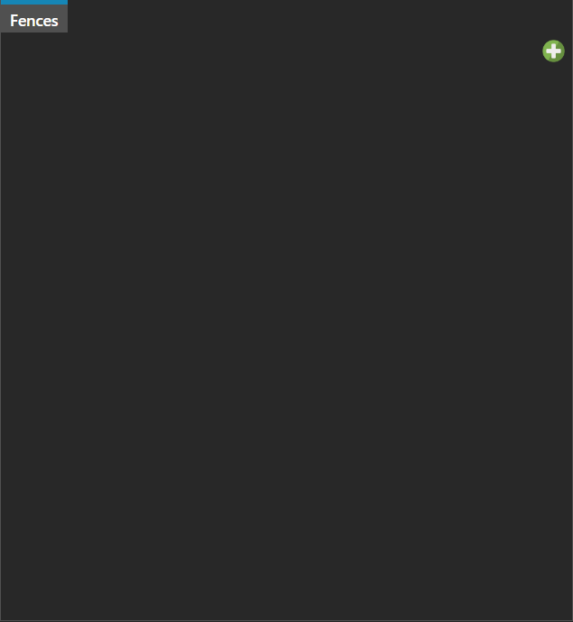 The Tools pane in fence mode, showing an empty Fences tab