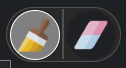 The drawing toolbar in prefab mode: a brush and an eraser