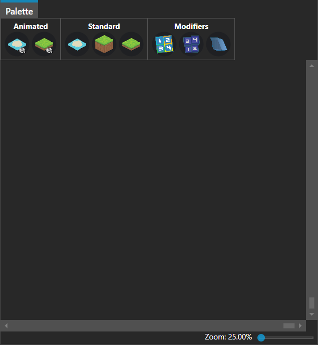 The Tools pane in tile mode, showing the Palette tab