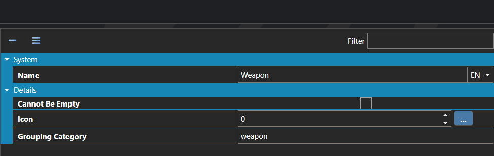 The Equipment Slots section of the database