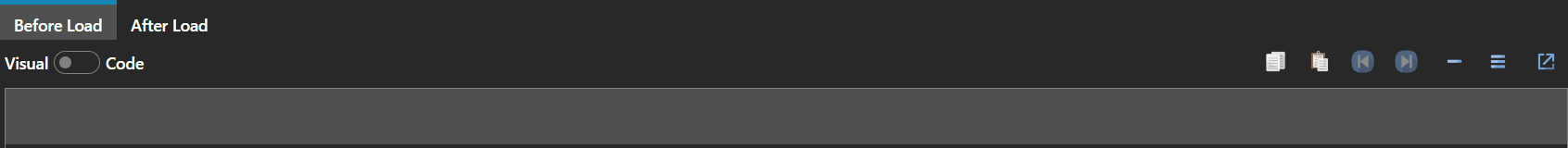 The Before Load script tab