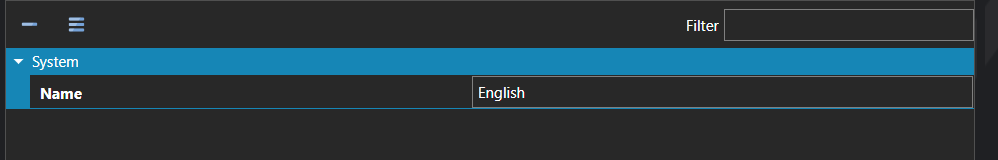 The Localizations section of the database