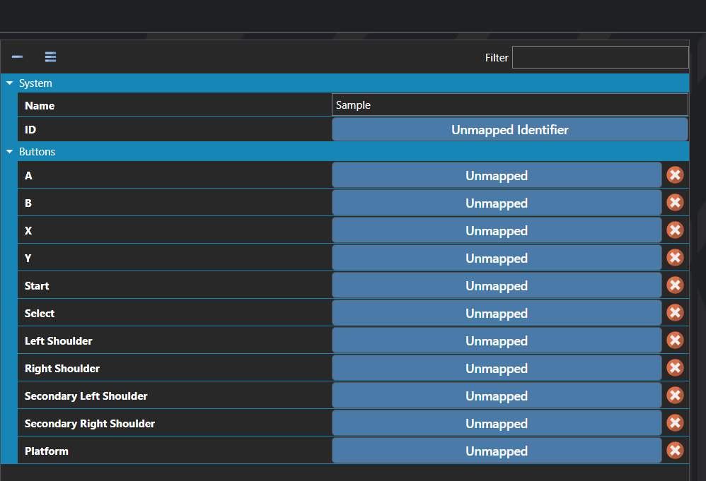 The Controllers section of the database